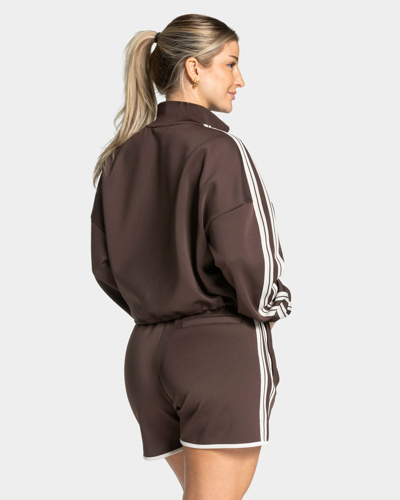 Club Cropped Zip Jacke "Espresso"