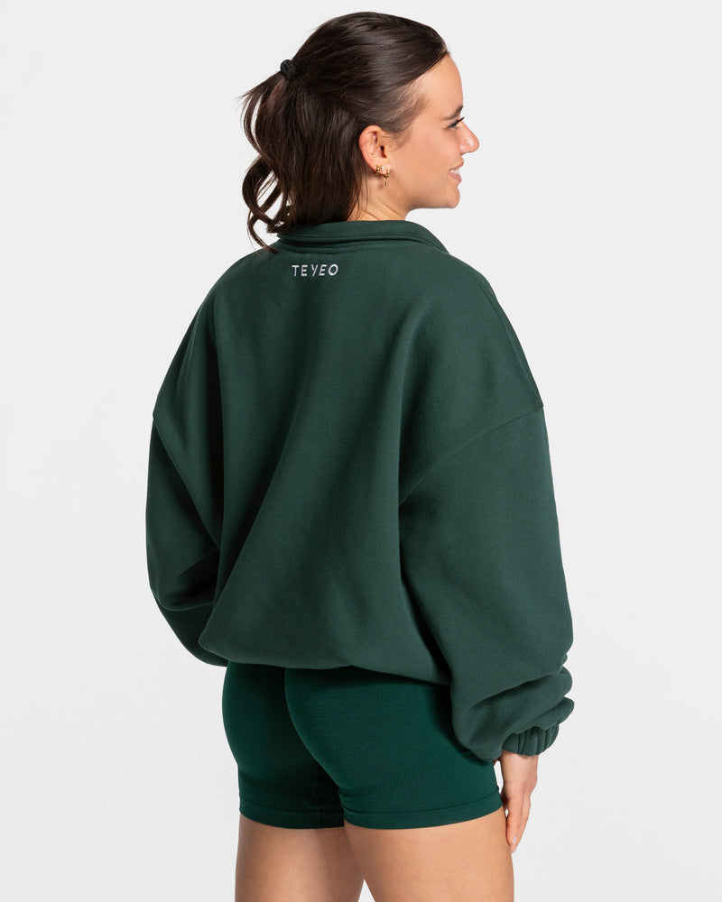 Femme Half Zip Sweater "Dunkelgrün"