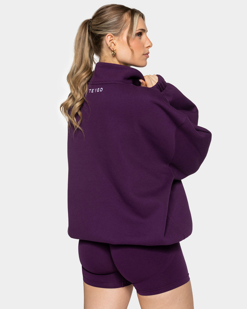 Femme Half Zip Sweater "Aubergine"
