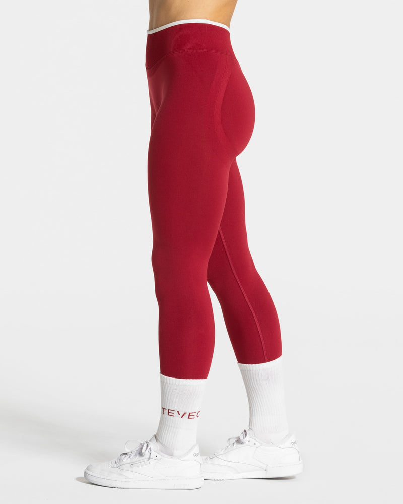 Contrastline Sculpt Scrunch Leggings "Cherry"