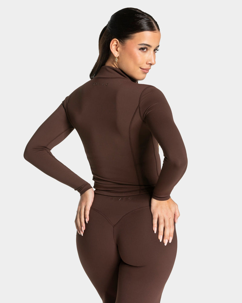 Allrounder Shaping Zip Jacke "Espresso - Gold"