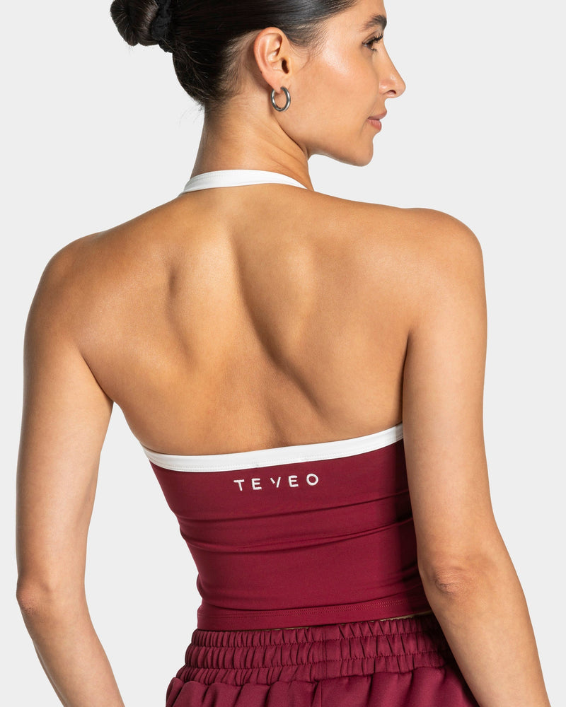 Club Neckholder Top "Weinrot"