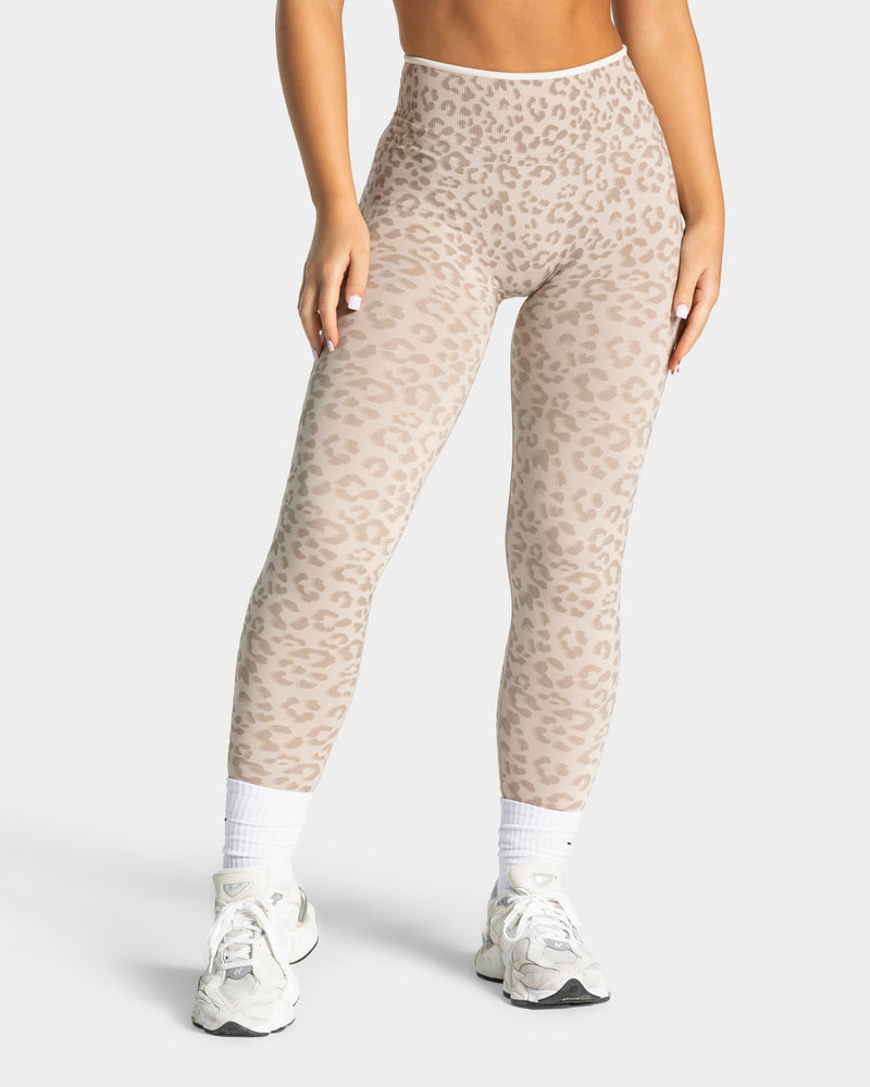 Contrastline Sculpt Scrunch Leggings "Leo Cream"