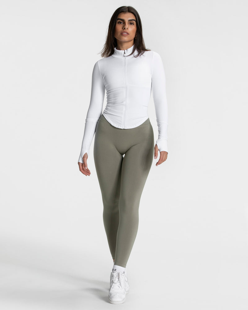 Femme Shaping Zip Jacke "Weiß"