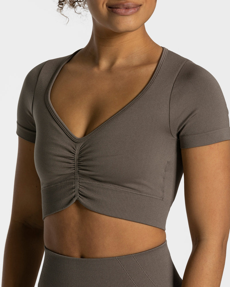 Focus Crop Top "Taupe"