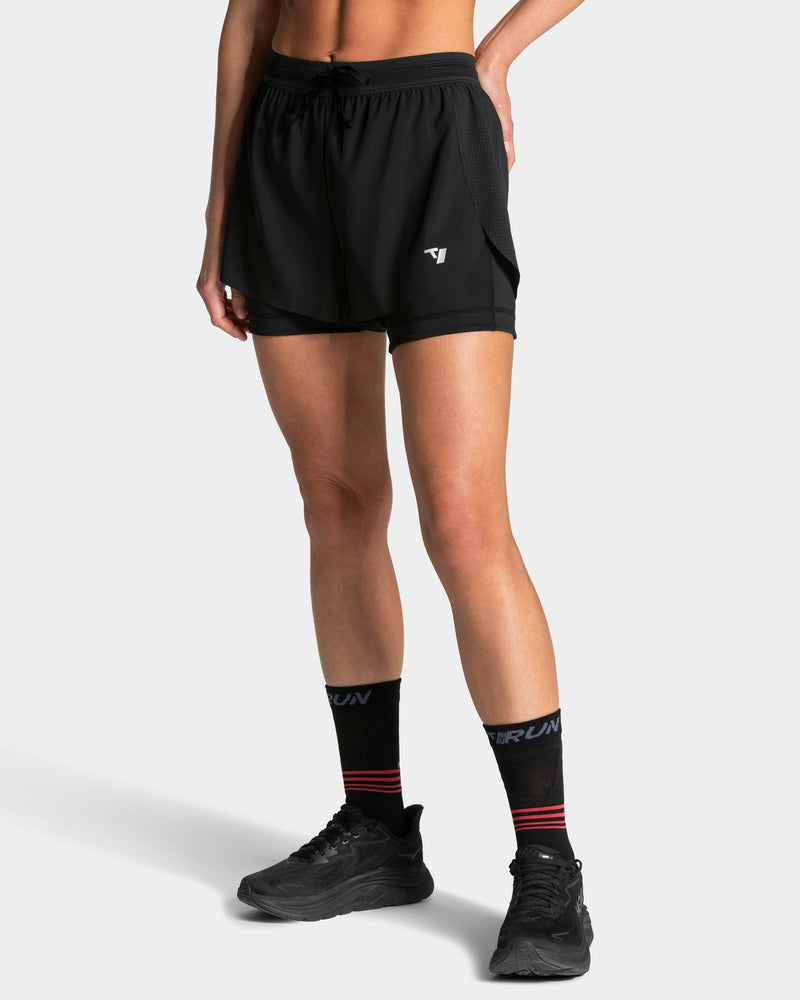 RUN 2in1 Shorts 5 Inch "Schwarz"