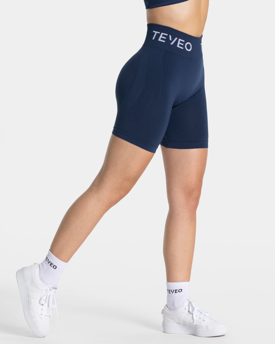 Signature Covert Scrunch Shorts "Dunkelblau"