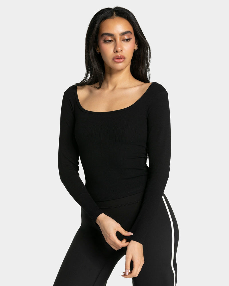 Soft Ribbed Longsleeve "Schwarz"