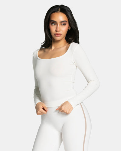 Soft Ribbed Longsleeve "Off White"