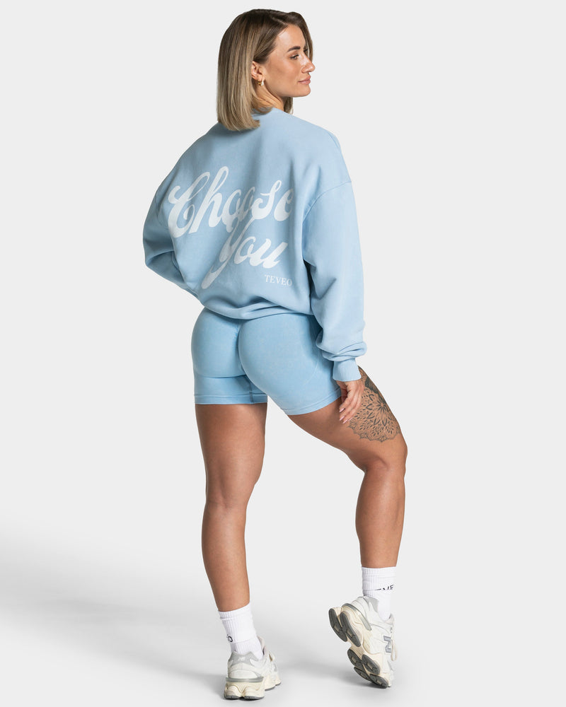 Acid Oversized Sweater "Babyblau"