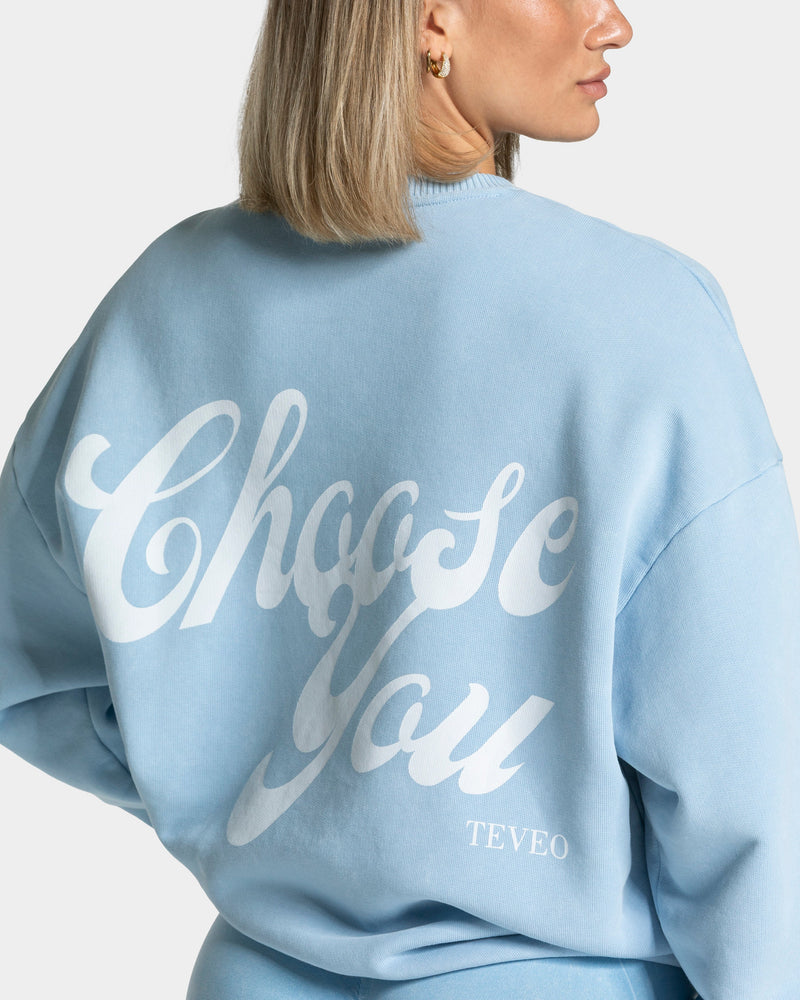 Acid Oversized Sweater "Babyblau"