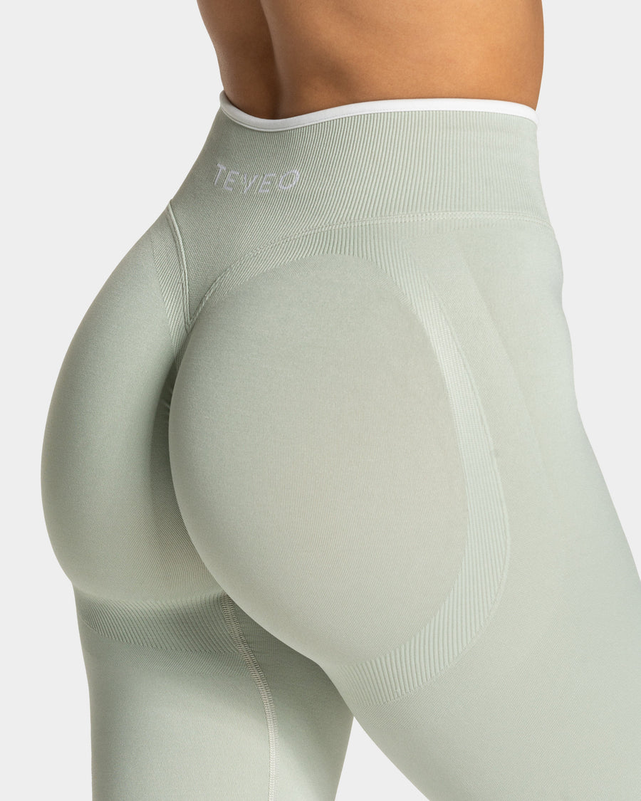 Contrastline Sculpt Scrunch Leggings "Pistachio"