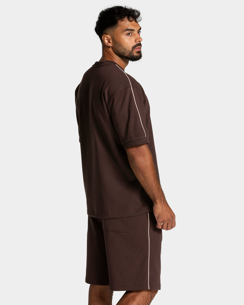 Contrastline Oversized T-Shirt "Espresso"