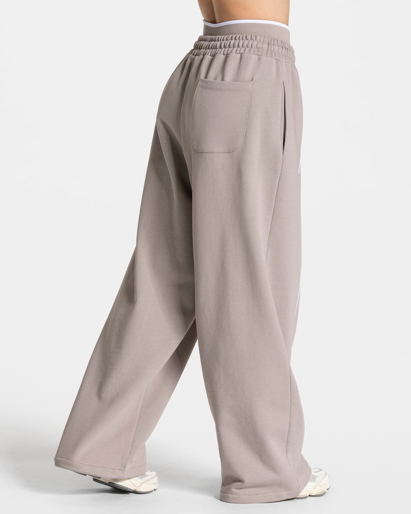 Contrastline Wide Leg Jogger "Stone"