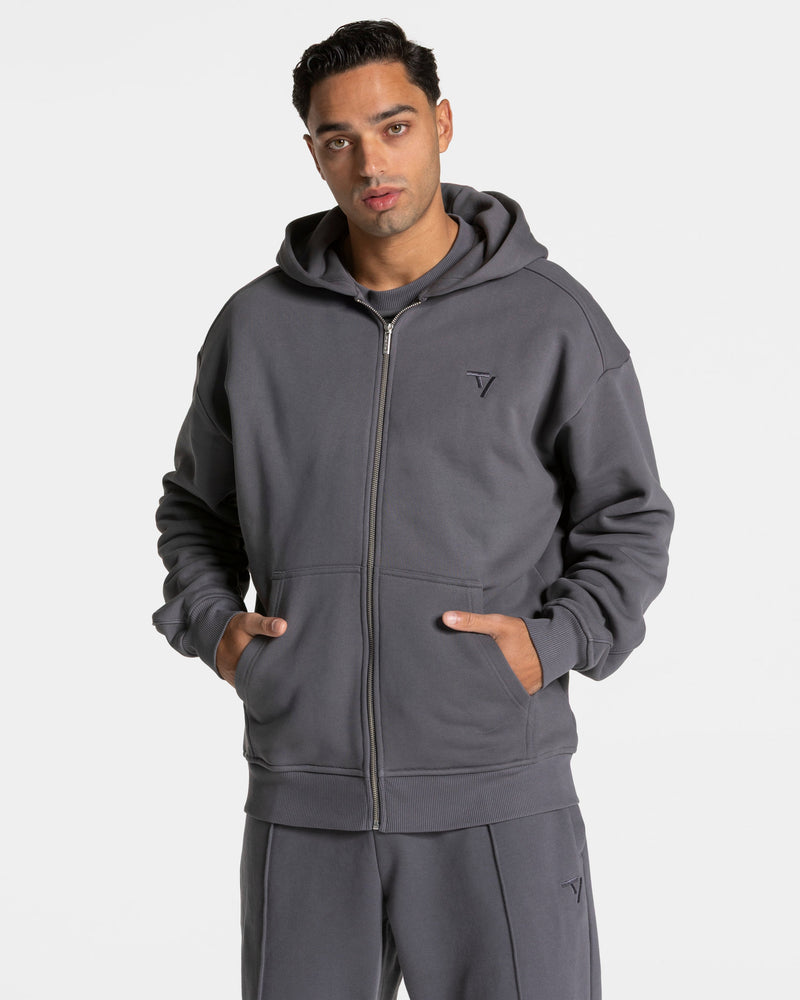 Contrastline Zip Jacke "Graphit"