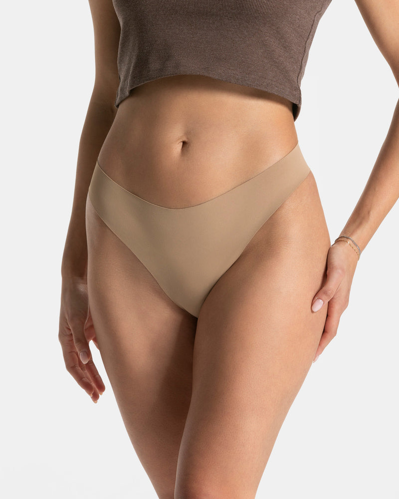Seamless Padded Tanga (5er-Pack) "Karamell"