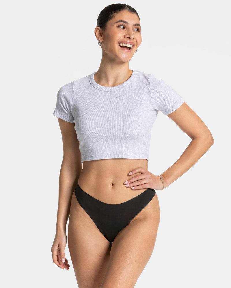 Seamless Padded Tanga (2er-Pack) "Schwarz"